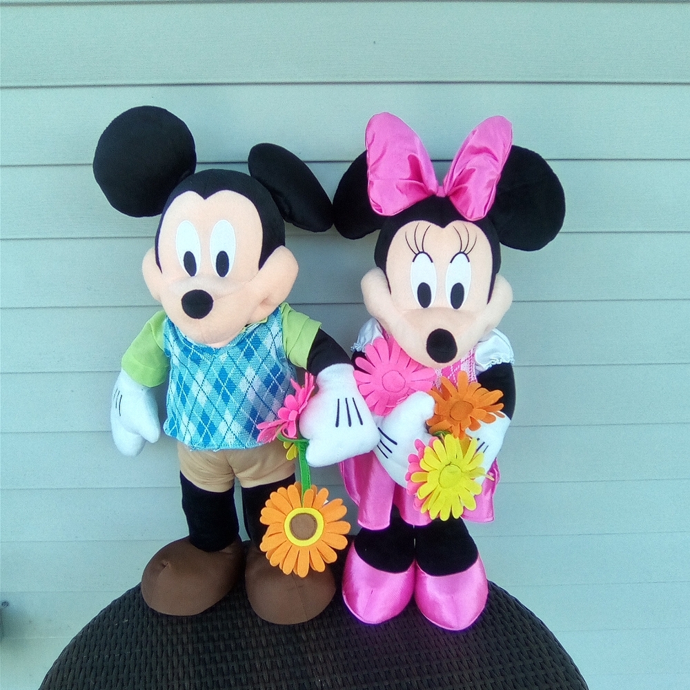 Disney Mickey and Minnie Mouse Plush Set - Pink and Blue